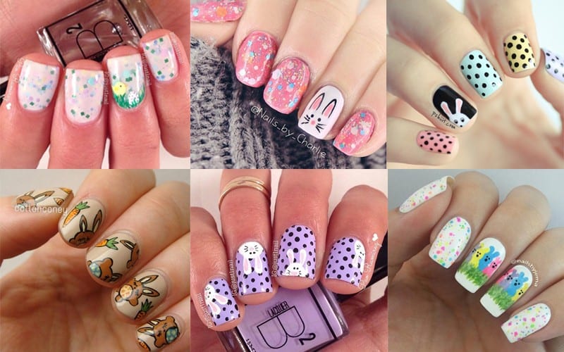 6 sets of painted nail designs
